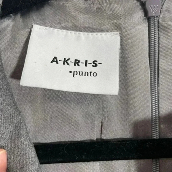 Akris Punto gray wool fit and flare dress 6 - Picture 7 of 7